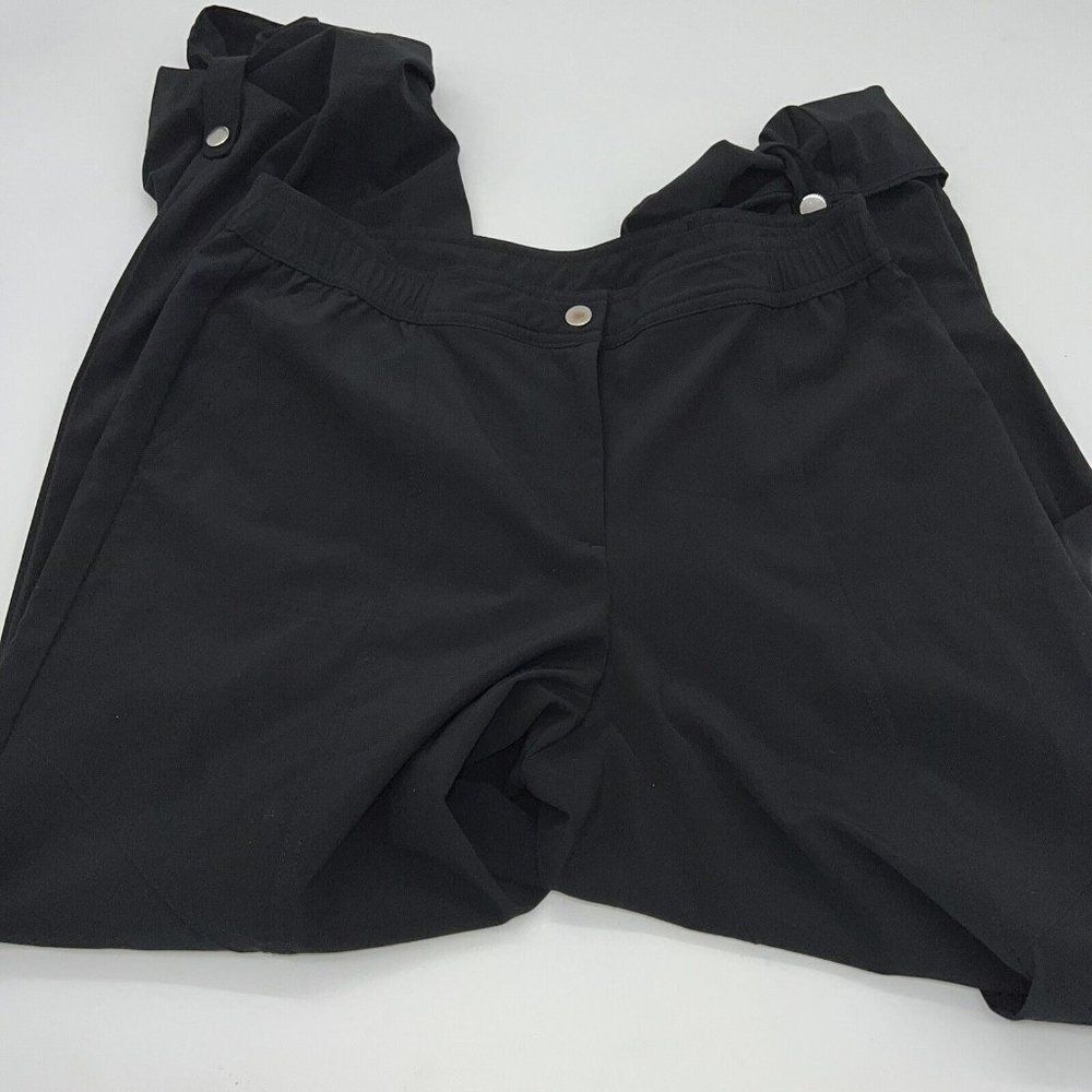 Chico's Size 0 Zenergy Pants Black Tech Fabric Convertible Roll-Up Hem Small